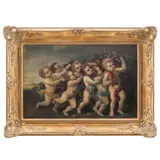 Cortegiul Afroditei by sec. Xix Școală Italiană, ulei pe metal, offered Sep 2021