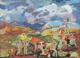 Ligia (Lucia) Macovei, Provence, 1964, acuarelă pe hârtie lipită pe carton