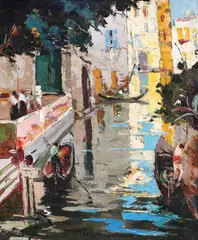 Rudolf Négely, Canal la Veneția, 1945, ulei pe pânză