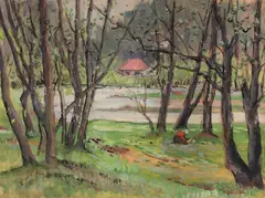 Paul Verona, Început de primăvară, acuarelă pe hârtie