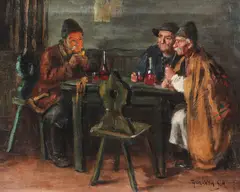 La cârciumă by G. Andor Horváth, ulei pe pânză, sold Sep 2021