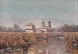 Aurel Popp Ludoșanu, Mănăstirea Cernica, ulei pe carton