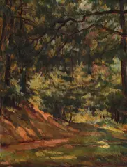 Ary Murnu, In pădure, ulei pe carton