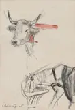 Studiu de animale by Rudolf Schweitzer–Cumpăna, cărbune și acuarelă pe hârtie, sold Sep 2021
