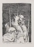Ștefan Câlția, Golemul (după Gustav Meyrink), 1987, litografie