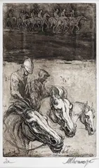 Întoarcerea acasă by Marcel Chirnoagă, acvaforte și acvatintă, sold Sep 2021