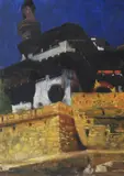 Alexandru Severin, Castelul Reginei Maria la Balcic, pastel pe carton