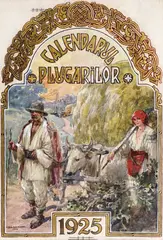Ignat Bednarik, Întoarcerea de la câmp, 1924, acuarelă și tuș pe hârtie lipită pe carton