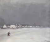 Oscar Obedeanu, Iarnă grea, ulei pe pânză