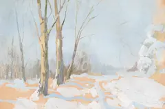 George Catargi, Sfârșit de iarnă, tempera pe carton subțire