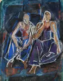 Eva Cerbu, Odalisce, tempera pe hârtie