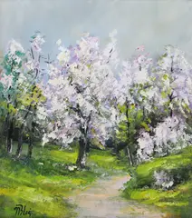 Primăvară by Nicolae Blei, ulei pe pânză, sold Sep 2021