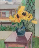 Valentin Popa, Vas cu floarea-soarelui, ulei pe pânză
