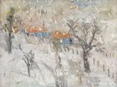 Ion Vlasiu, Iarnă la Bistra, 1973, ulei pe placaj