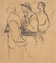 Studiu pentru Mitrea Cocor by Corneliu Baba, creion pe hârtie, sold Sep 2021