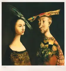 Georges Mazilu, Les deux chapeaux, cromolitografie