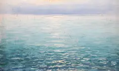 Mare liniștită by Dimitrie Florian, ulei pe carton, sold Sep 2021