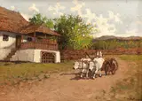 Ion Doboşariu, Car cu boi, ulei pe carton