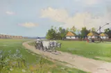 Ion Doboşariu, Car cu boi, 1925, ulei pe carton