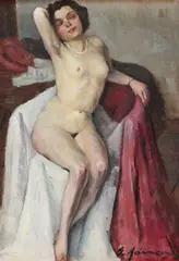 La pozat by Grigore Manea, ulei pe carton, sold Jul 2021