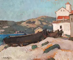 Leon Biju, Mahoane la Balcic, ulei pe carton
