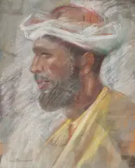 Coca Romano, Portret de turc, pastel pe hârtie