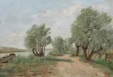 Nicolae Petrescu Mogoş, Peisaj din Deltă, 1927, ulei pe lemn