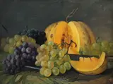 Nicolae I. Angelescu, Natură statică cu pepene galben și struguri, ulei pe pânză