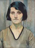 Maria Ciurdea Steurer, Autoportret, 1922, ulei pe carton