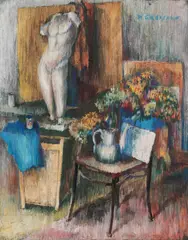 Nicolae Gropeanu, Interior, pastel pe hârtie
