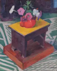 Cicerone Popescu, Petunii, 1968, ulei pe carton