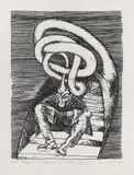 Ștefan Câlția, Creatorul (din ciclul Golemul), 1987, litografie