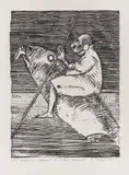 Ștefan Câlția, Călător (din ciclul Golemul), 1987, litografie