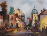 Nicolae Ambrozie, Stradă în Brașov, ulei pe pânză