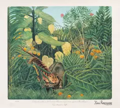 Henri Rousseau, Lupta dintre un tigru și un bivol, cromolitografie