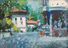 Constantin Daradici, Stradă din București, ulei pe pânză