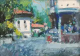 Constantin Daradici, Stradă din București, ulei pe pânză
