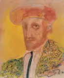 Petre Velicu, Toreador, 1988, pastel şi guaşă pe hârtie