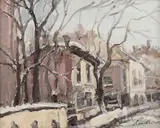 Constantin Daradici, Iarnă în București, ulei pe pânză