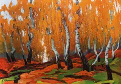 Nicolae Tempeanu, Peisaj Art Nouveau, ulei pe carton