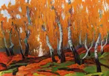 Nicolae Tempeanu, Peisaj Art Nouveau, ulei pe carton