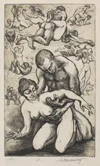 Ispite by Marcel Chirnoagă, acvaforte și acvatintă, sold Jul 2021