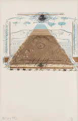 Piramidă by Sorin Dumitrescu, 1992, serigrafie, sold Jul 2021