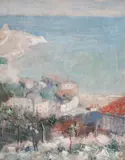 Gheorghe Juster, Peisaj la Balcic, ulei pe pânză lipită pe carton