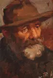 Nicolae Popa-Iași, Pe gânduri, ulei pe carton