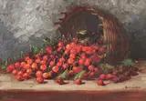 Petre Bărcănescu, Coș cu cireșe, ulei pe carton