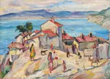 Heinrich Schunn, Balcic, 1932, ulei pe carton