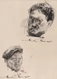 Nicolae Vermont, Autoportret, tuș pe hârtie