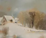 Virgil Mancaş, Iarnă, 1986, ulei pe pânză