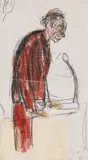 Corneliu Baba, Se supune la vot (Ciucurencu), 1966, ceracolor și pix pe hârtie lipită pe carton